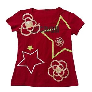 just cavalli graphic sequin star shirt size M